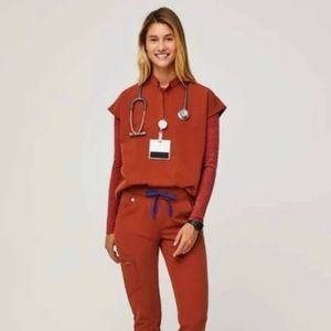 FIGS limited edition Rafaela top in Auburn Autumn